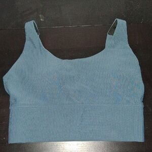 Blue Ribbed Sports Bra (Arro)